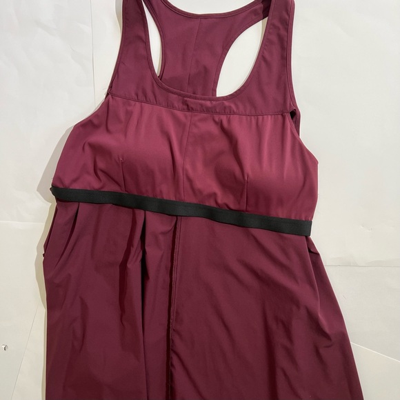 HALARA Sleeveless High Low Dress in Burgundy - Picture 6 of 8